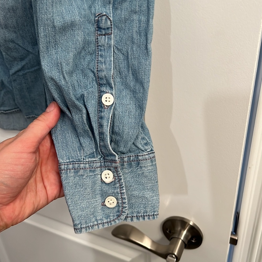 J. Crew Chambray Button-Down Blouse 8 - image 5
